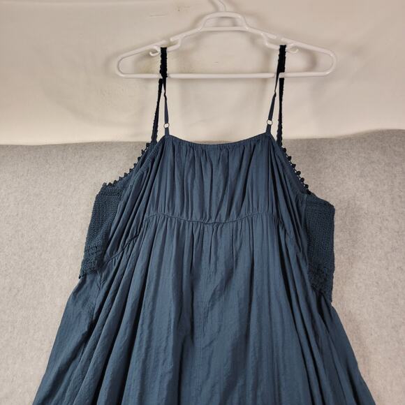 Old Navy 100% Cotton Blue Crochet Bodice Fit & Flare Maxi Dress Women's Plus 3X - Picture 7 of 11